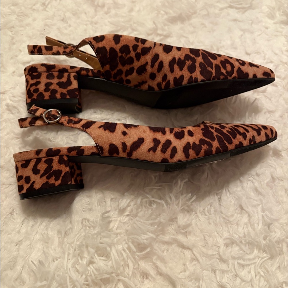 Banana Republic Faux Fur Brown Leopard Print Heels
